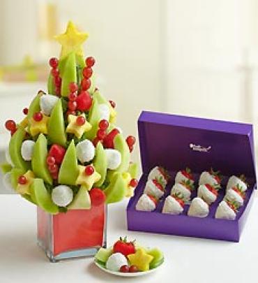Christmas Tree with 12 Coconut Chocolate Covered Strawberries
